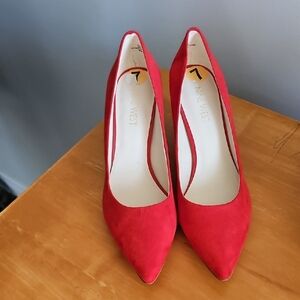 Nine West - Women's  Red Suede Pumps - Size 7